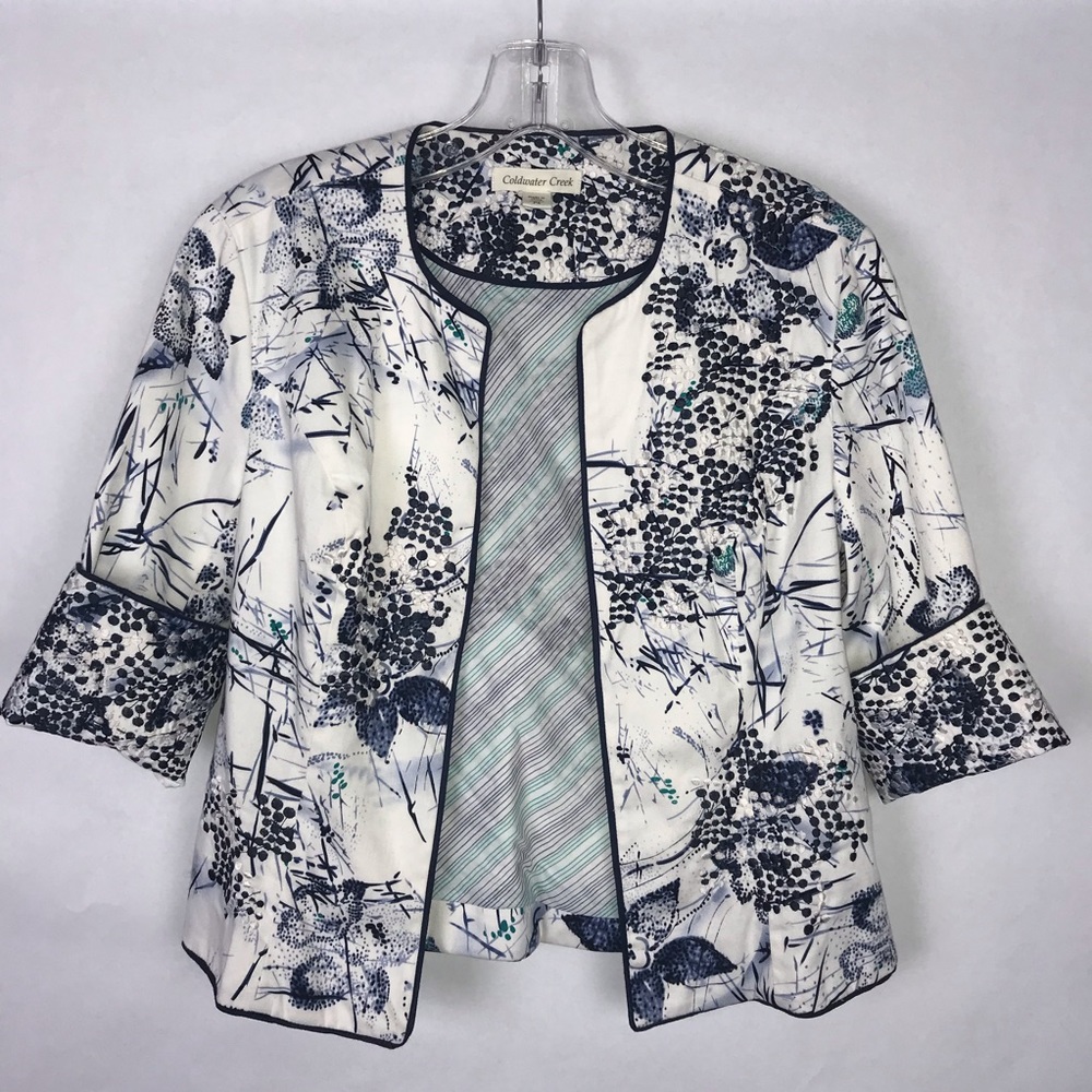 Coldwater Creek Embroidered Blazer Sz P4